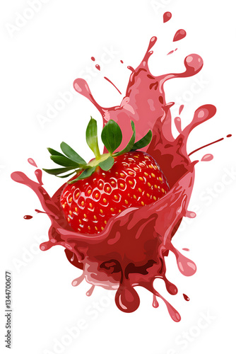 Obraz na płótnie strawberry splash isolated w salonie