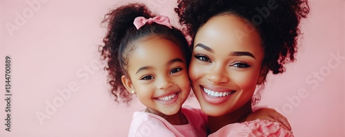 Smiles Shared Between Mother and Daughter During a Joyful Moment in a Bright ...