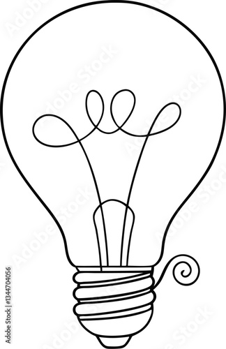 Bright electric lightbulb icon vector illustration symbolizes power and innovation