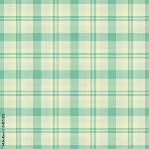 Repeat texture textile fabric, slim plaid pattern vector. Fluffy tartan check seamless background in light and mint colors.