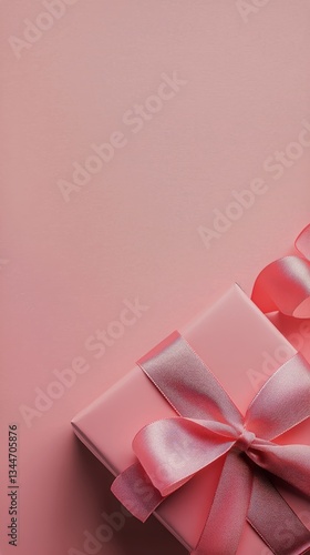 Elegant Pink Gift Box With Bow on a Soft Pink Background for Special Occasions