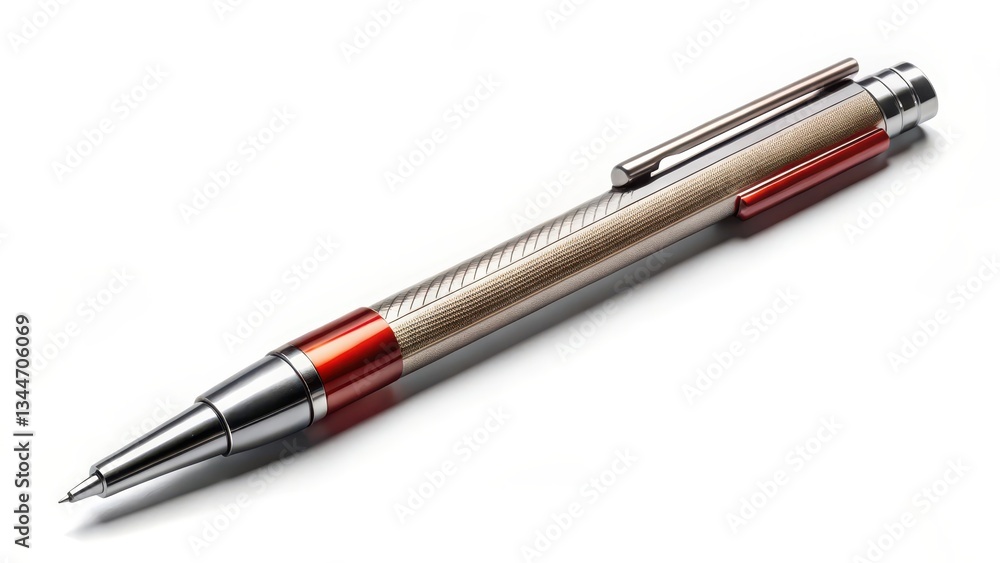 Metallic Pen on White Background Metallic Pen on White Background