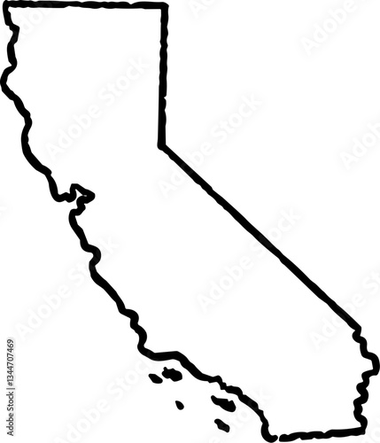 California State Map Vintage Black	
