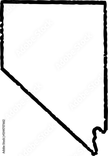 Nevada State Map Vintage Black	
