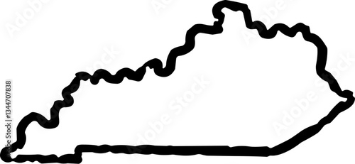 Kentucky State Map Vintage Black	
