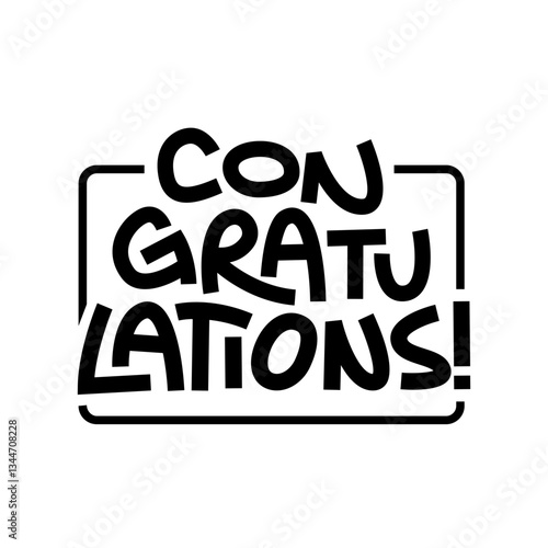 Congratulations message, hand drawn lettering. Congrats design for congratulating card.