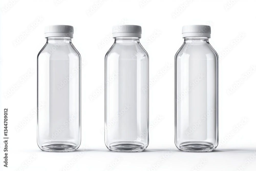 Beverage bottle with sleek design and smooth surface isolated on white background for everyday use Beverage bottle with sleek design and smooth surface isolated on white background for everyday use