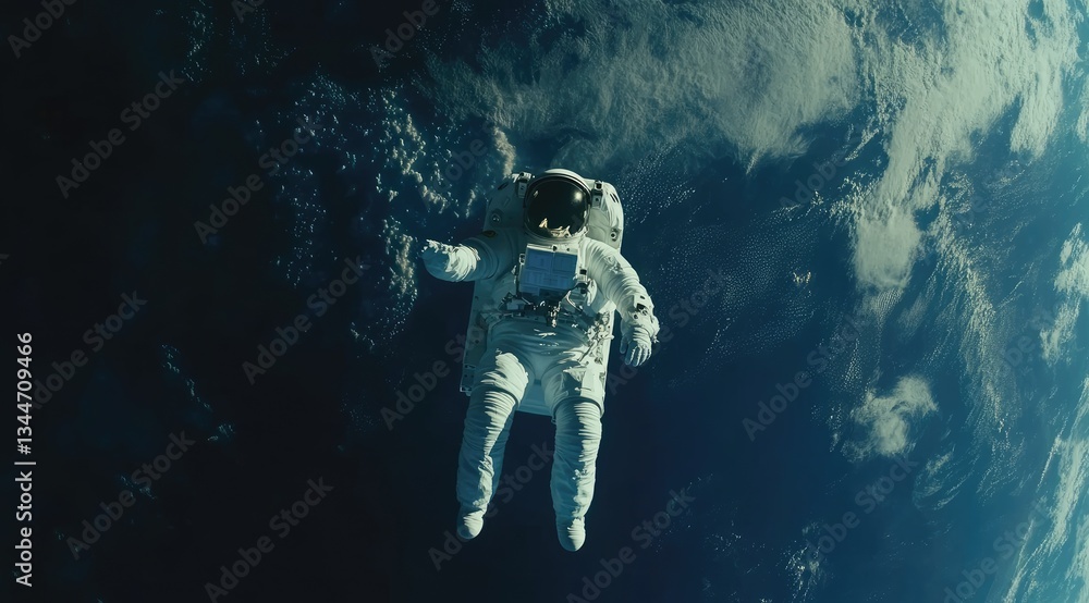 Fototapeta premium Astronaut in Space, Earth in View