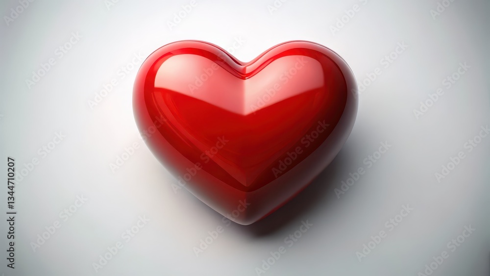 Red Heart Shape on White Background Red Heart Shape on White Background