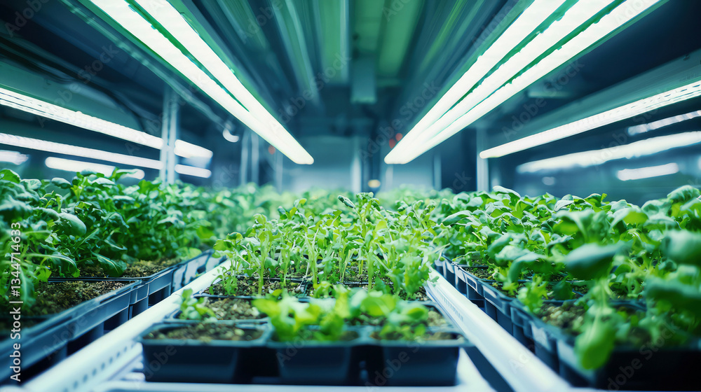 Futuristic vertical farming system with multi-tiered plant trays, glowing crops thriving under efficient lighting Futuristic vertical farming system with multi-tiered plant trays, glowing crops thriving under efficient lighting