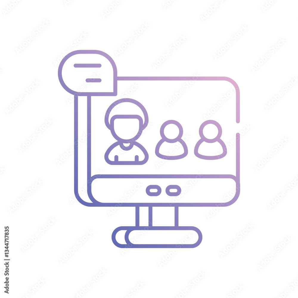 Online Meeting vector icon stock illustration Online Meeting vector icon stock illustration
