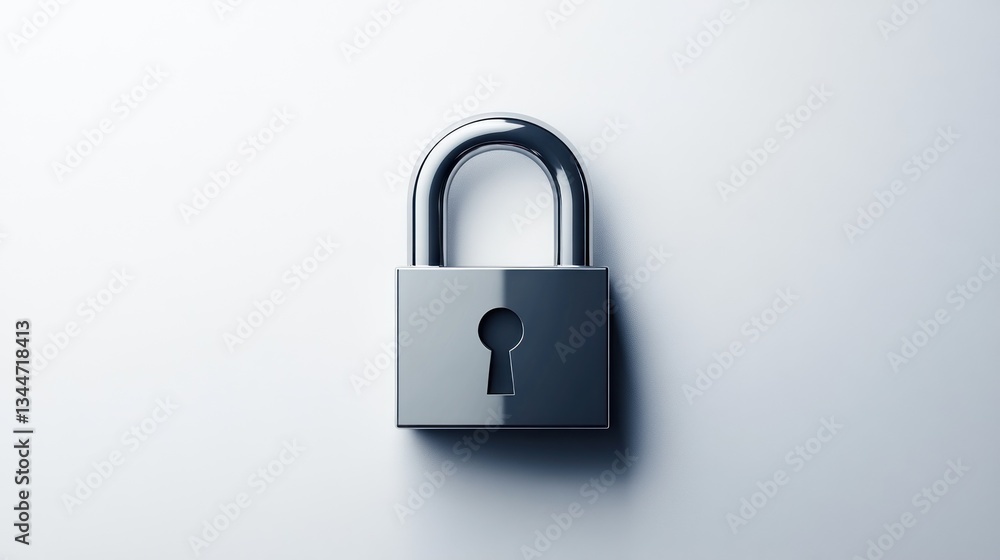 Secure Lock A Modern Metallic Padlock Symbolizing Safety and Protection Secure Lock A Modern Metallic Padlock Symbolizing Safety and Protection