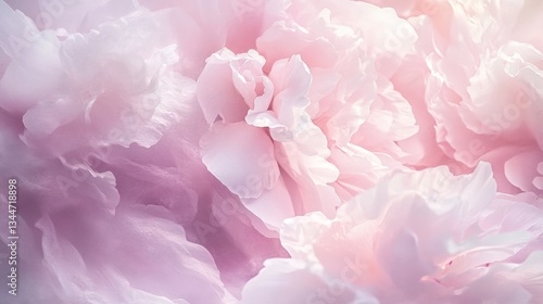 Fototapeta Naklejka Na Ścianę i Meble -  Soft pink peony petals, close-up, floral background.