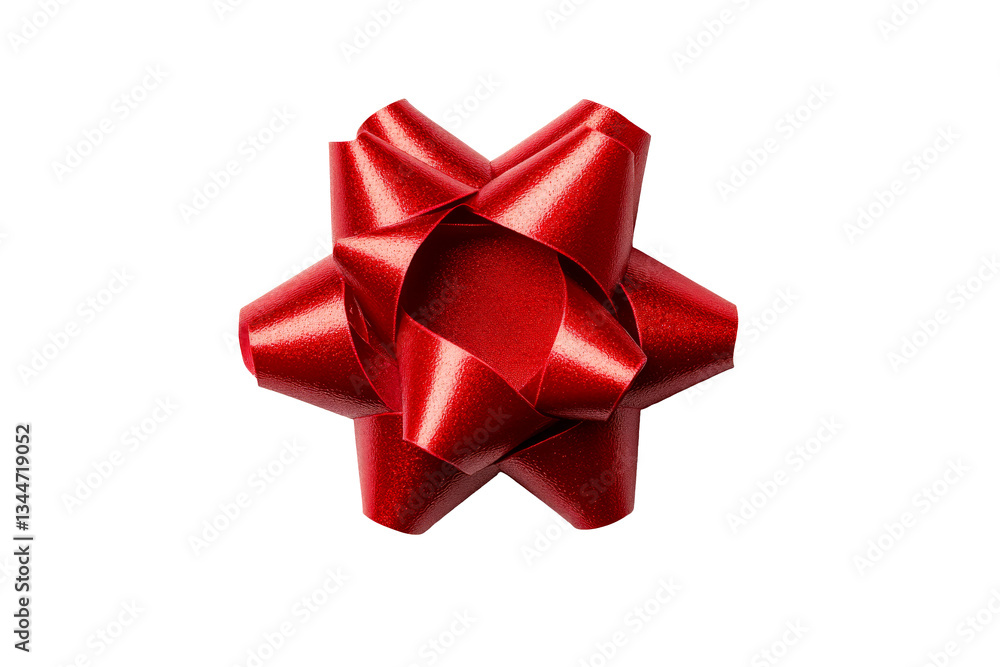 Red bow on clear background Red bow on clear background