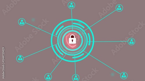 Social networks and interaction concept. Virtual icons of network connected people Technology. communication concept digitally generated animation. social network icon animation with black background