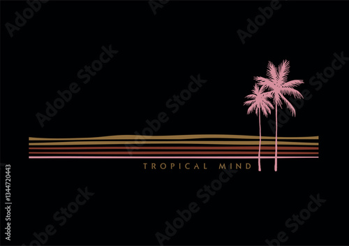 
91 / 5.000
Irregular stripes and silhouette of coconut trees representing the tropical climate of the late afternoon.

