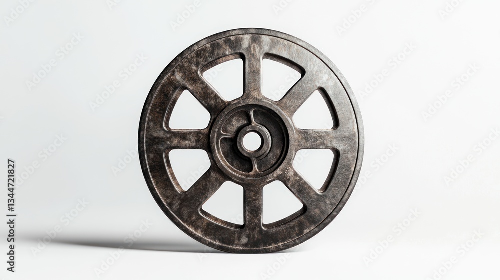 Obraz premium Vintage Film Reel A Detailed and Rustic Representation of Classic Cinema Equipment