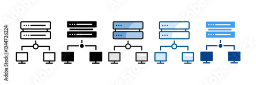 Proxy Server Icon Set Multiple Style Collection