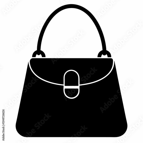 Basic Handbag Silhouette Vector Art on White