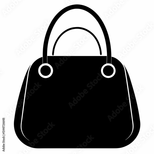 Basic Handbag Silhouette Vector Art on White