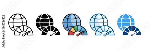 Bandwidth Icon Set Multiple Style Collection