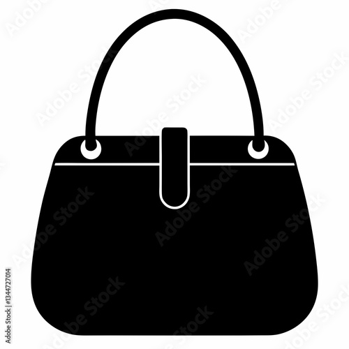 Basic Handbag Silhouette Vector Art on White
