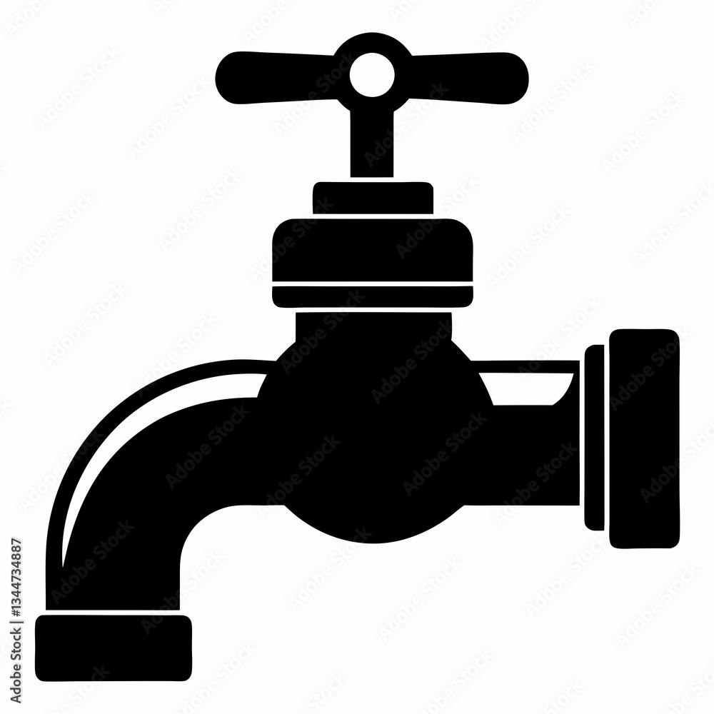 Minimalist Pipe Tap Black Silhouette Design Minimalist Pipe Tap Black Silhouette Design