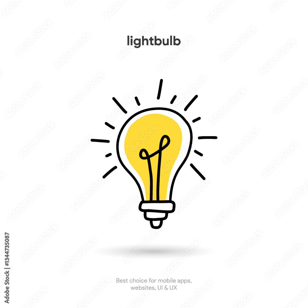 Hand drawn digital drawing lamp icon, light bulb symbol isolated on white background. Idea, tip, concept icon Hand drawn digital drawing lamp icon, light bulb symbol isolated on white background. Idea, tip, concept icon