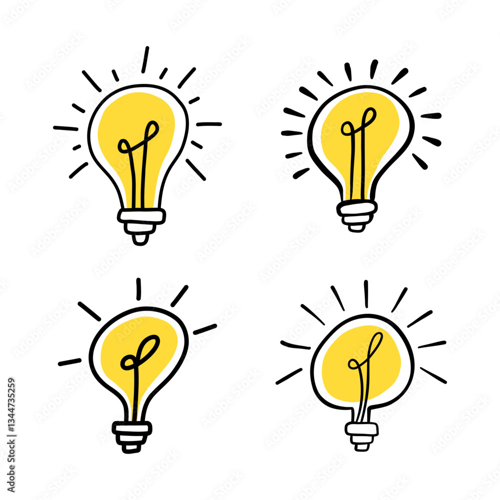 Hand drawn digital drawing lamp icon, light bulb symbol isolated on white background. Idea, tip, concept icon Hand drawn digital drawing lamp icon, light bulb symbol isolated on white background. Idea, tip, concept icon