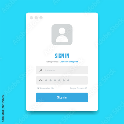 Set of Sign Up and Sign In forms. Registration and login forms page. Professional and User-friendly web and UI UX design elements. Modern Sign in and Register page. Username, email and password.