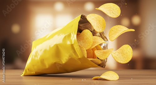 anuncio de papas fritas saliendo de su bolsa 