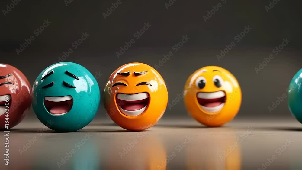 Row of Cheerful Emojis, 3D Rendered Smiling Faces, Digital Art, Expressions of Joy, Happiness, Fun Row of Cheerful Emojis, 3D Rendered Smiling Faces, Digital Art, Expressions of Joy, Happiness, Fun