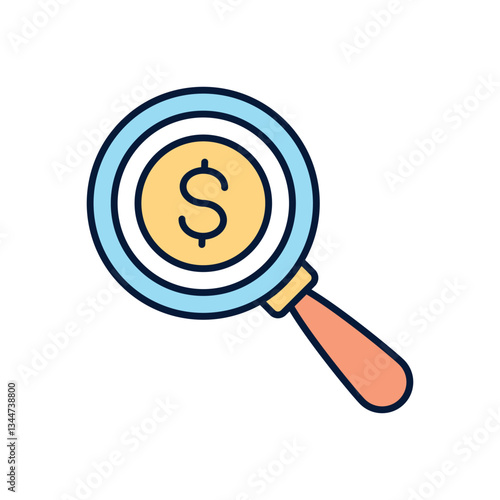 Money Search Vector icon