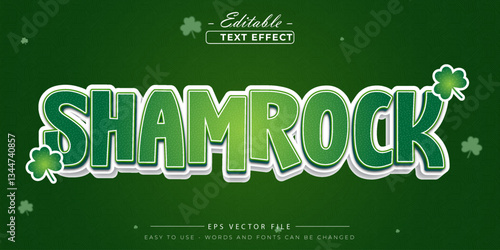 Shamrock 3d editable text effect. font style.