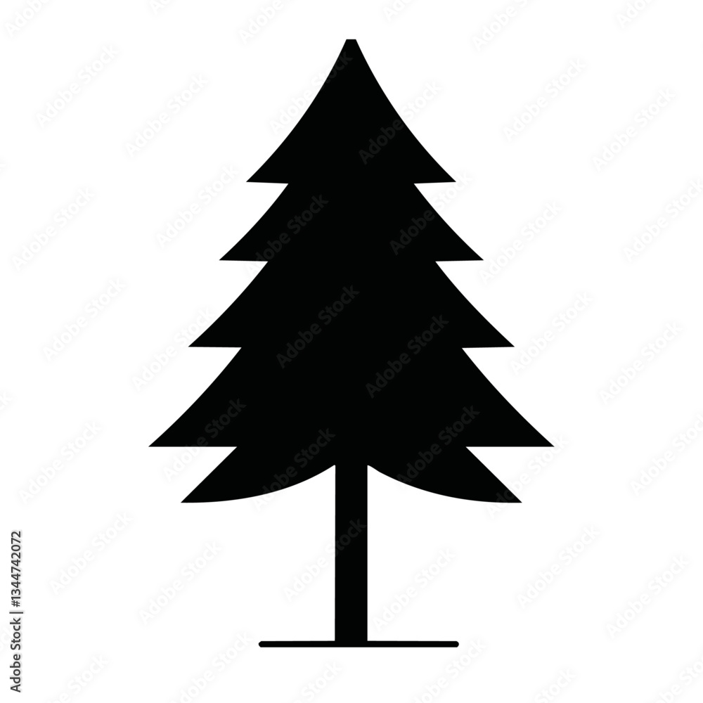 origami silhouette black pine tree vector design isolated