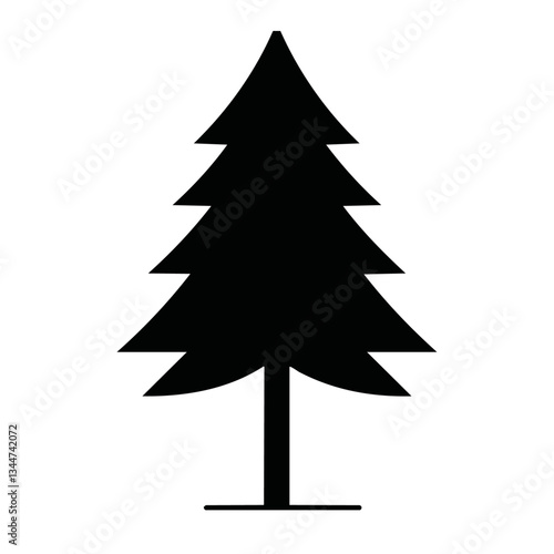 Obraz na płótnie origami silhouette black pine tree vector design isolated w salonie