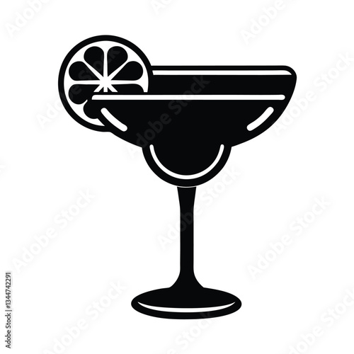 martini glass with lime