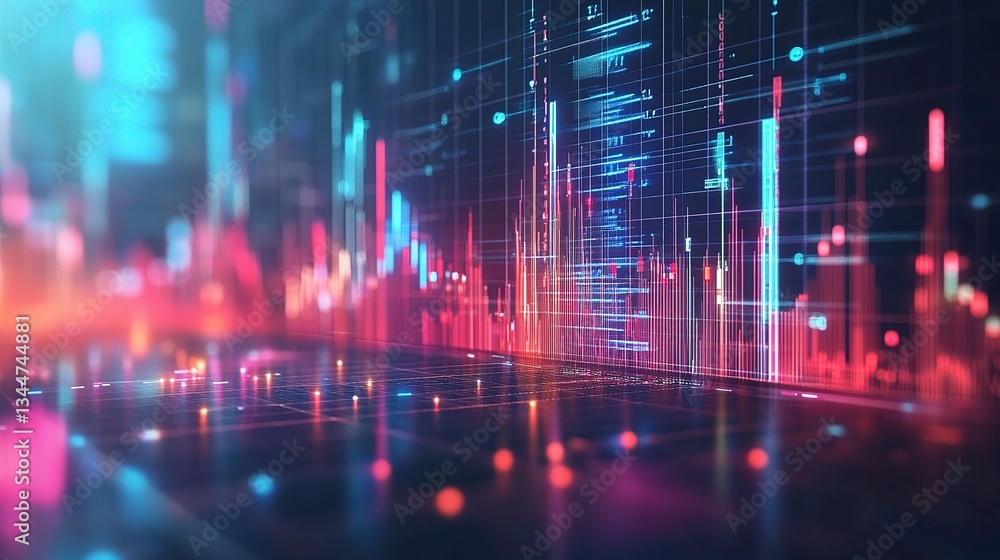 Abstract Digital Concept of Data Flowing in a Virtual Space Abstract Digital Concept of Data Flowing in a Virtual Space