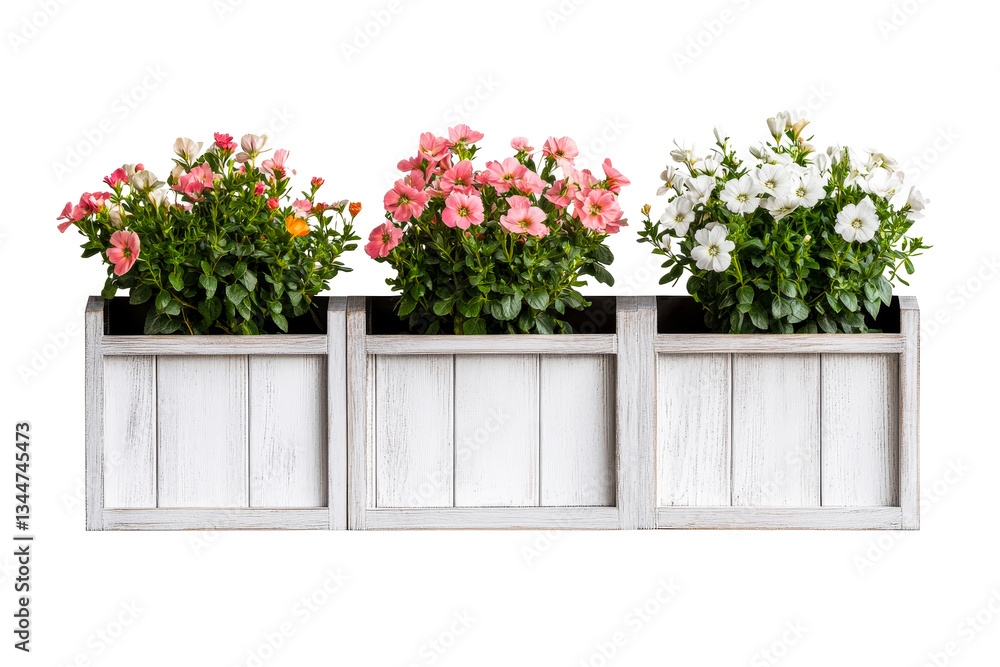 Fototapeta premium Vibrant flower boxes for decoration