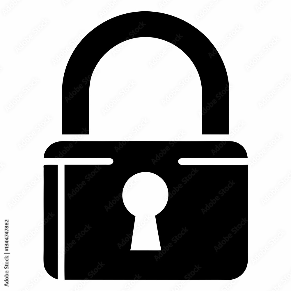 Simple Lock Silhouette Vector Illustration Simple Lock Silhouette Vector Illustration