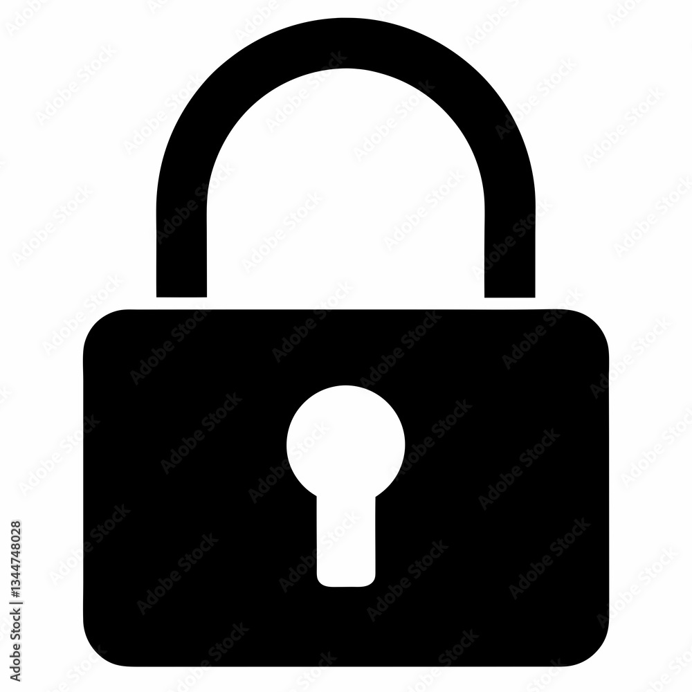 Simple Lock Silhouette Vector Illustration Simple Lock Silhouette Vector Illustration