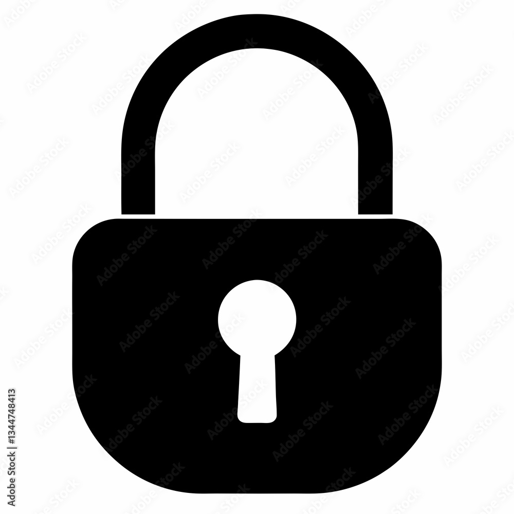 Simple Lock Silhouette Vector Illustration Simple Lock Silhouette Vector Illustration