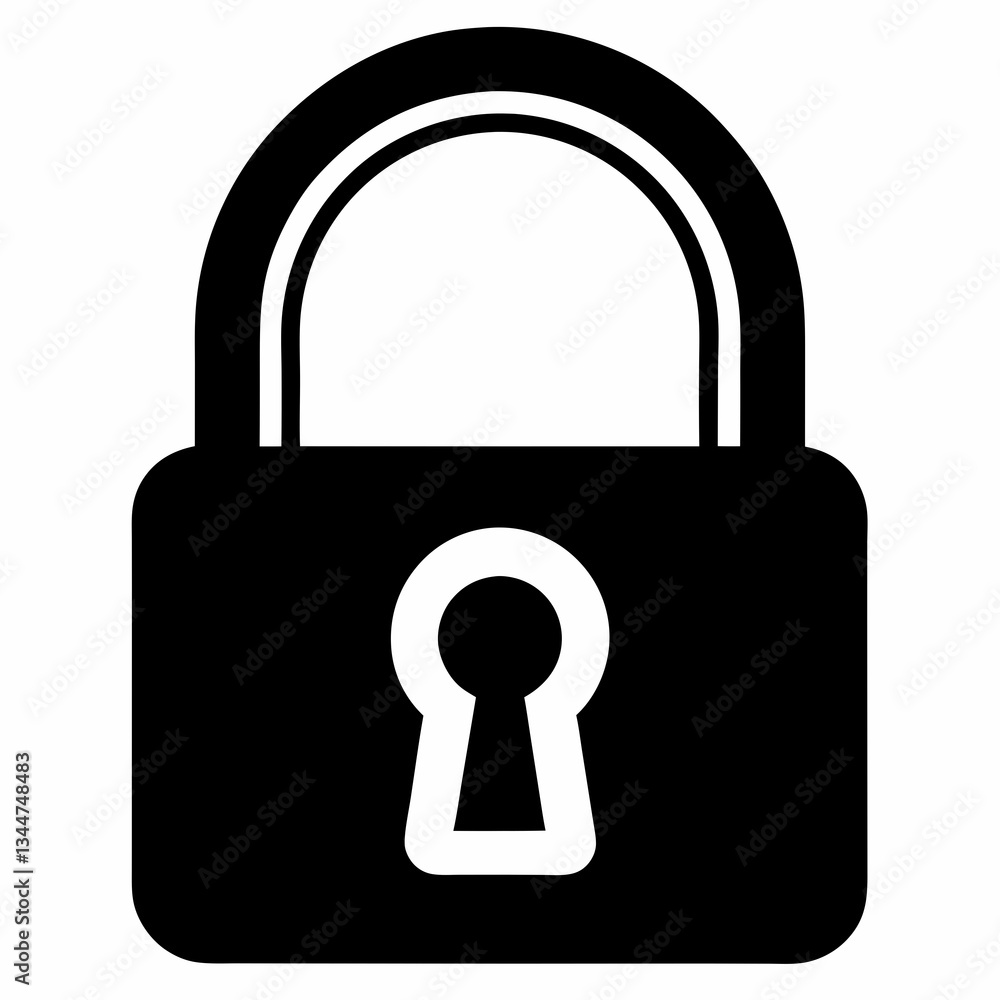Simple Lock Silhouette Vector Illustration Simple Lock Silhouette Vector Illustration