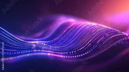 Abstract Digital Wave Pattern with Vibrant Colors and Light Effects