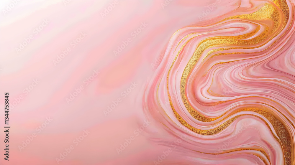 Obraz premium Abstract Pink And Gold Liquid Marble Background
