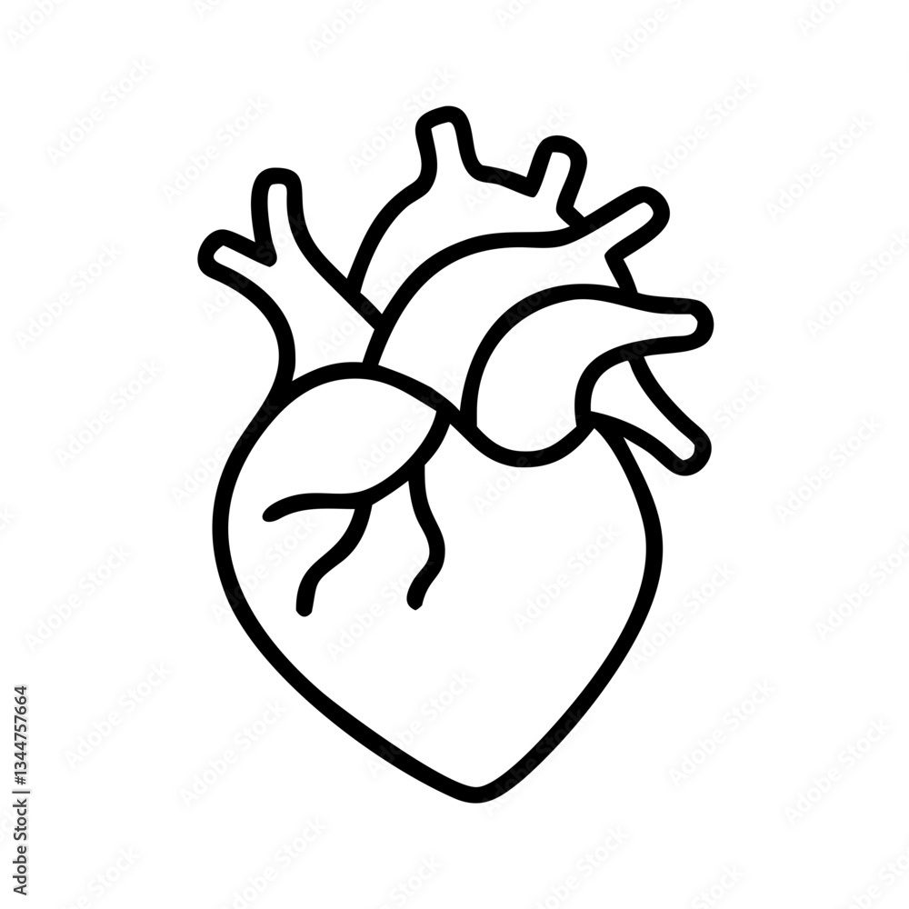 Fototapeta premium icon of a human heart anatomy