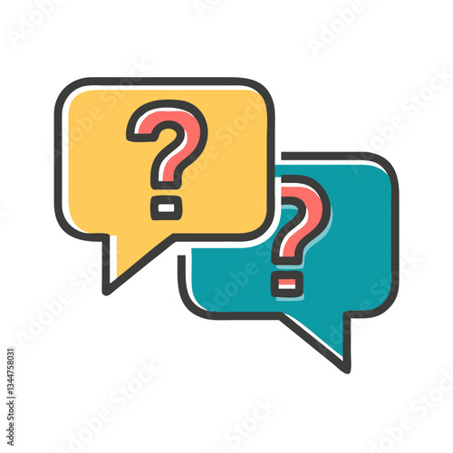 Question bubbles in colorful design for communication  