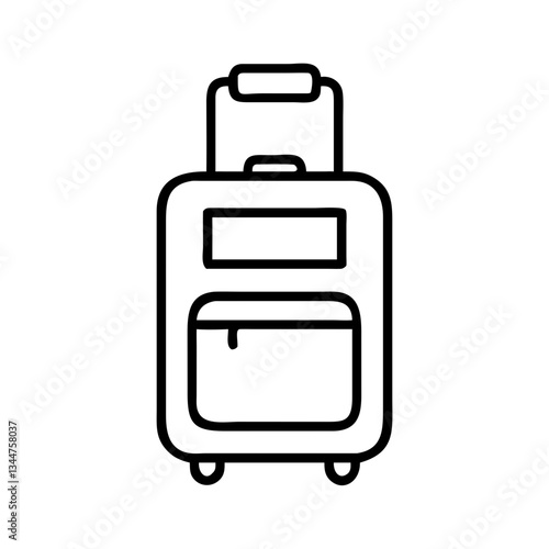 Travel suitcase with wheels and handle icon