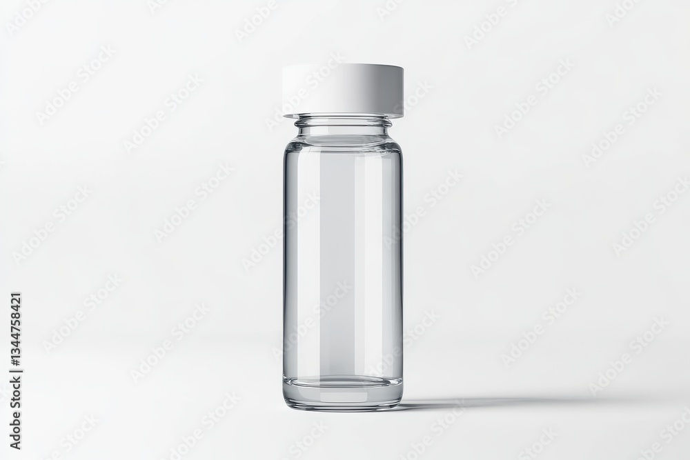 Small bottle of leave-in conditioner with smooth clear surface and no branding isolated on white background for haircare product display ideas Small bottle of leave-in conditioner with smooth clear surface and no branding isolated on white background for haircare product display ideas
