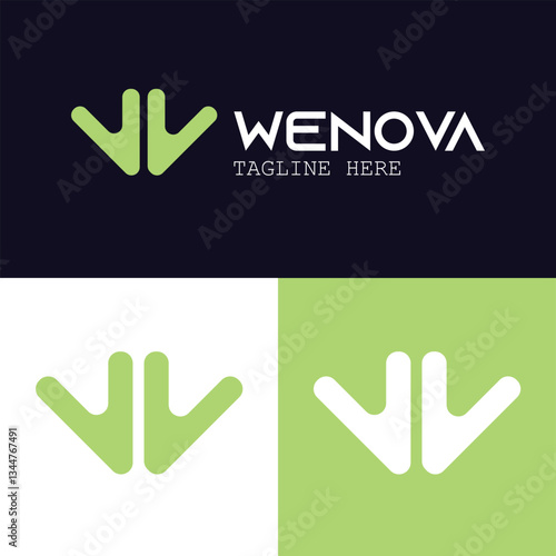 W logo minimalist creative professional modern we nova letter design